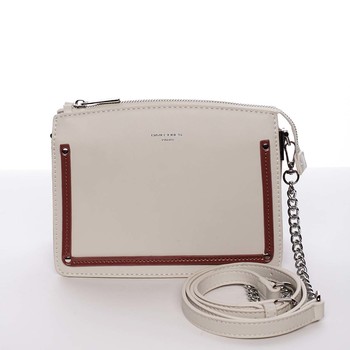 Malá originálna crossbody kabelka krémovobiela - David Jones Yuriko