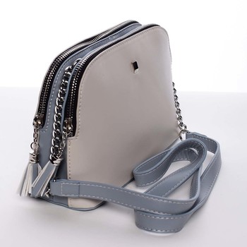 Malá elegantná doplnková crossbody kabelka krémovo sivá - David Jones Karen