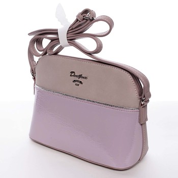 Malá svetlofialová pololakovaná crossbody kabelka - David Jones Kaori