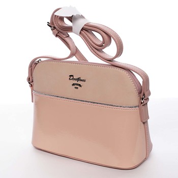 Malá ružová pololakovaná crossbody kabelka - David Jones Kaori