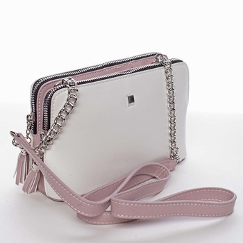 Malá elegantná a moderná crossbody kabelka biela - David Jones Melany