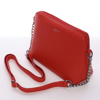 Osobitá a elegantná dámska červená crossbody kabelka - David Jones Milagros