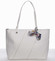 Veľká elegantná a originálna dámska biela kabelka cez rameno - David Jones Keiko