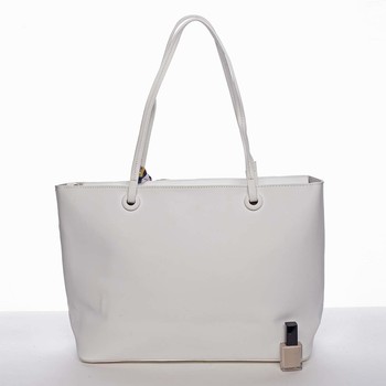 Veľká elegantná a originálna dámska biela kabelka cez rameno - David Jones Keiko