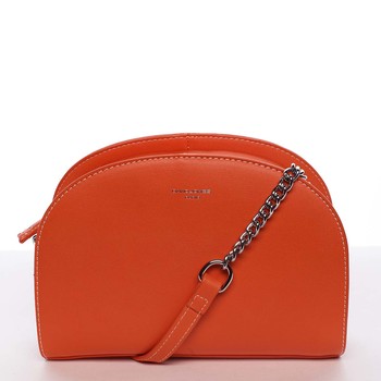 Módna oblá dámska crossbody oranžová kabelka - David Jones Anny