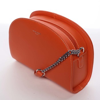 Módna oblá dámska crossbody oranžová kabelka - David Jones Anny