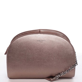 Módna oblá dámska crossbody zlatá kabelka - David Jones Anny