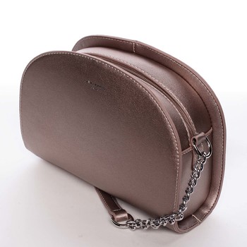 Módna oblá dámska crossbody zlatá kabelka - David Jones Anny