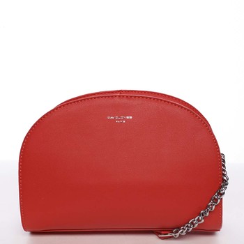 Módna oblá dámska crossbody červená kabelka - David Jones Anny