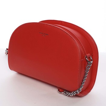 Módna oblá dámska crossbody červená kabelka - David Jones Anny