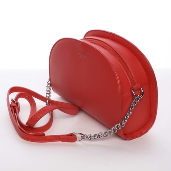 Módna oblá dámska crossbody červená kabelka - David Jones Anny