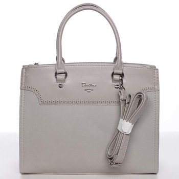 Dámska luxusná ľahko perforovaná sivá kabelka - David Jones Dapphnei