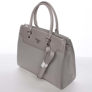 Dámska luxusná ľahko perforovaná sivá kabelka - David Jones Dapphnei