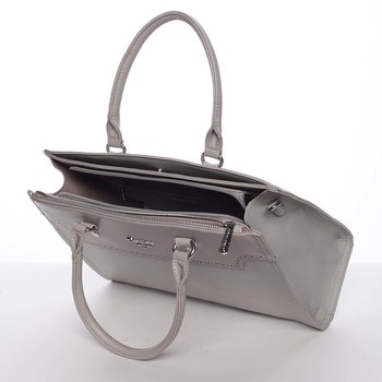 Dámska luxusná ľahko perforovaná sivá kabelka - David Jones Dapphnei