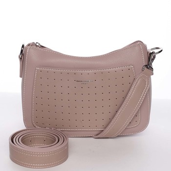 Dámska priestorná crossbody kabelka staroružová - David Jones Kiara