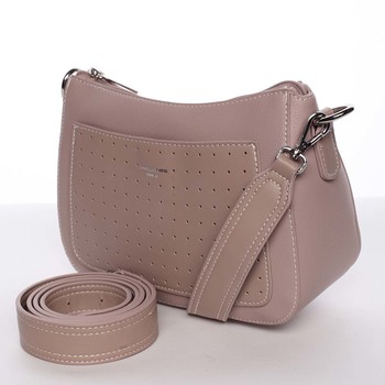 Dámska priestorná crossbody kabelka staroružová - David Jones Kiara