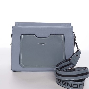 Dámska svetlomodrá crossbody kabelka s kapsičkou - David Jones Angeli