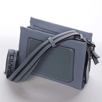 Dámska svetlomodrá crossbody kabelka s kapsičkou - David Jones Angeli