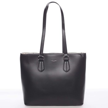 Veľká elegantná hladká dámska čierna kabelka - David Jones Emely