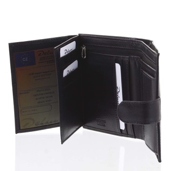 Pánska kožená čierna peňaženka so zápinkou - Delami Lunivers