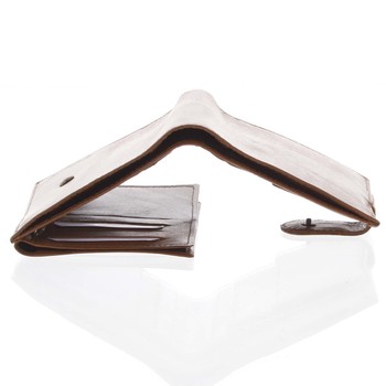 Pánska kožená svetlohnedá peňaženka so zápinkou - Delami Lunivers