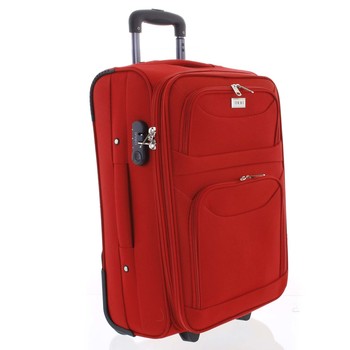 Klasický látkový červený cestovný kufor sada - Ormi Stof S, M, L