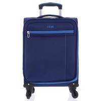Kvalitný elegantný látkový modrý cestovný kufor - Ormi Mada M