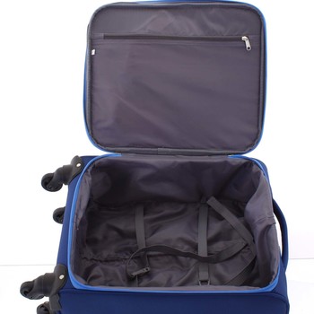 Kvalitný elegantný látkový modrý cestovný kufor - Ormi Mada S
