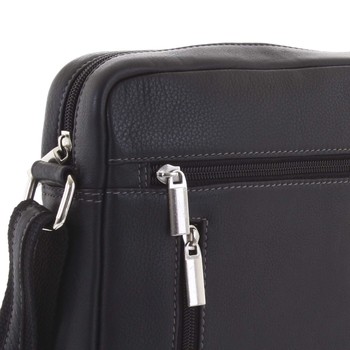 Čierna luxusná kožená pánska taška - Sendi Design IG987