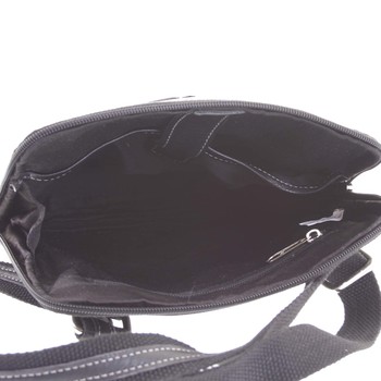 Čierna prešívaná pánska kožená taška cez plece - SendiDesign Hans
