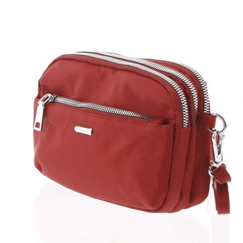 Štýlová malá dámska crossbody kabelka tmavočervená - David Jones Lizbeth