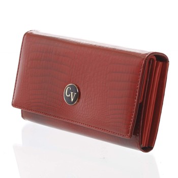 Dámska peňaženka kožená lakovaná červená - Cavaldi H221