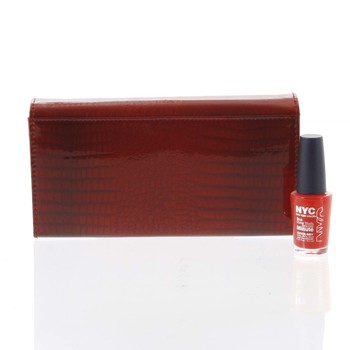 Dámska peňaženka kožená lakovaná červená - Cavaldi H221
