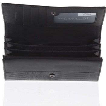 Dámska peňaženka kožená lakovaná čierna - Cavaldi H221
