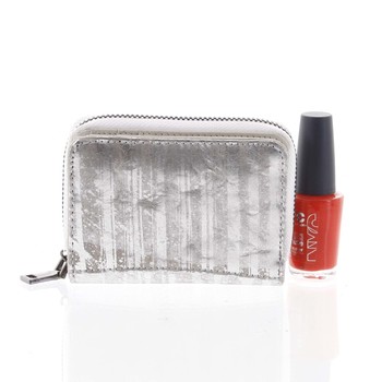 Malá dámska peňaženka kožená strieborná - Rovicky 5157