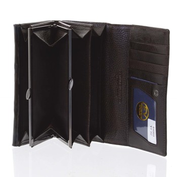 Elegantná dámska kožená peňaženka čierna - Rovicky 64003