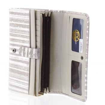 Dámska peňaženka veľká kožená strieborná - Rovicky 1077