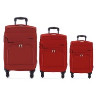 Cestovný látkový červený kufor sada - Ormi Nitire S, M, L