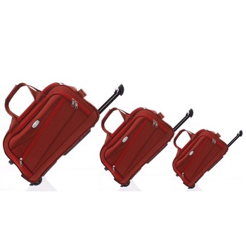 Tmavočervená cestovná taška na kolieskach sada - Lumi Sakk L, M, S