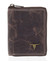 Pánska kožená peňaženka na zips hnedá - BUFFALO Judah
