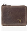 Pánska kožená brúsená peňaženka na zips svetlejšie hnedá - BUFFALO Talehot