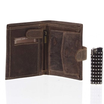 Pánska kožená peňaženka so zápinkou camel - BUFFALO Aretas