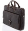 Luxusná tmavohnedá kožená pracovná taška na notebook - Justified Andrew 