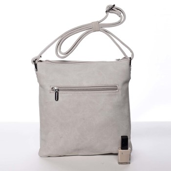 Elegantná svetlosivá mäkká dámska crossbody kabelka - Silvia Rosa Roxana