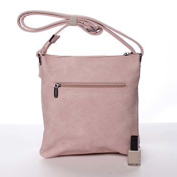 Elegantná ružová mäkká dámska crossbody kabelka - Silvia Rosa Roxana