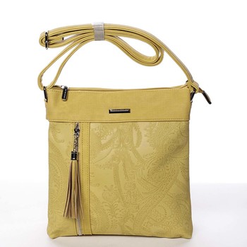 Originálna a módna žltá crossbody kabelka so vzorom - Silvia Rosa Vania 