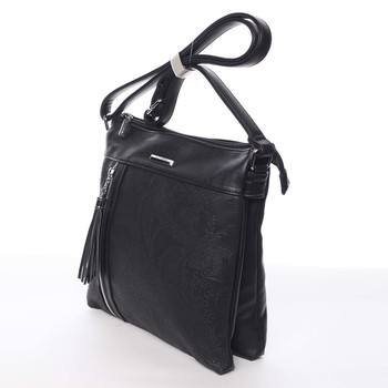 Originálna a módna čierna crossbody kabelka so vzorom - Silvia Rosa Vania 