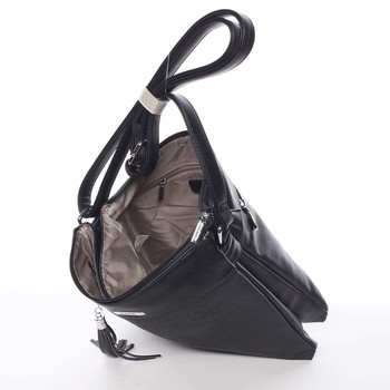Originálna a módna čierna crossbody kabelka so vzorom - Silvia Rosa Vania 
