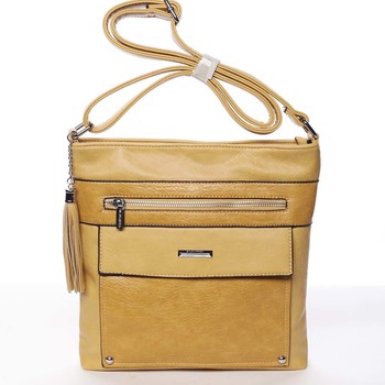 Módna Narcisová žltá dámska crossbody kabelka - Silvia Rosa Areli 