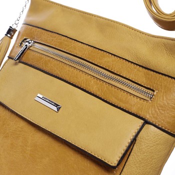 Módna Narcisová žltá dámska crossbody kabelka - Silvia Rosa Areli 
